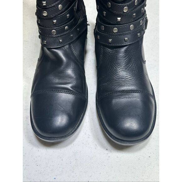 Harley-Davidson Women's Black Kennedy Studded Leather Motorcycle Boots Size 9.5 - Picture 5 of 15